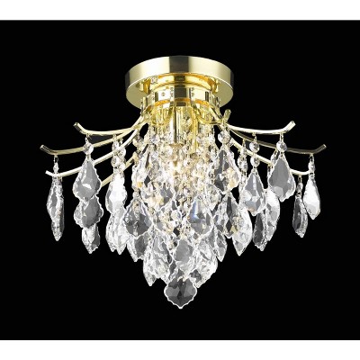 Elegant Lighting Amelia Collection Flush Mount D16in H12in Lt:3 Gold Finish