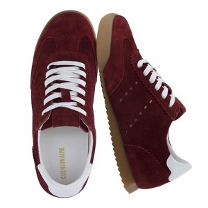 CUSHIONAIRE Tick Tock Women's Genuine Leather Lace-Up Casual Sneaker – Retro-Inspired Walking Shoe with Gum Rubber Outsole, Cushioned Arch Support - 1 of 4