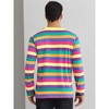 Lars Amadeus Men's Crew Neck Long Sleeves Casual Pullover Rainbow Striped T-Shirt - 3 of 4