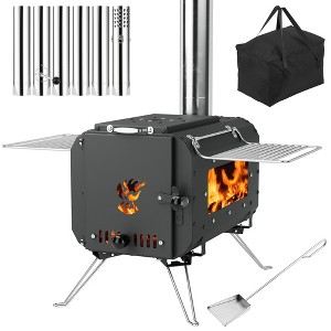Coucheta Outdoor Portable Tent Stove,Wood Burning Stove for Camping,Cast Iron Wood Stove,Tent Heaters for Camping,Includes Chimney Pipes & View Glass - 1 of 4