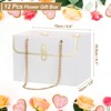 Unique Bargains Rectangle Metal Chain Paper Flower Gift Bag with Handle 12 Pcs - 2 of 4