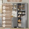 67 Inch Tall Bathroom Cabinet - Freestanding Storage Cabinet with Glass Doors, Adjustable Shelves, Modern Cupboard for Kitchen, Pantry, Living Room - 4 of 4