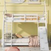 NicBex Twin over Queen Bunk Bed Classic House Shape Bed Frame with Guardrails and Ladder with Climbing Net and Climbing Ramp - 2 of 4