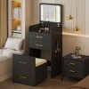 Fredees 3-in-1 Vanity Desk with Flip Top Mirror and Lights. - 3 of 4