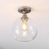 JONATHAN Y 9.75" LED 1-Light Marla Iron/Seeded Glass Pendant Nickel/Clear : UL Listed, Modern Semi-Flush Mount - 2 of 4