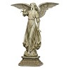 Roman 46.5" Angel on Pedestal Resin Outdoor Garden Statue Gray - 2 of 4