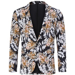 Clearlove Tuxedo Jackets One Button Slim Fit Formal Suits Blazer with Bow Tie Formal Blazer - 1 of 4