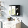 Tangkula Bathroom Medicine Cabinet Wall Mounted Storage Organizer w/ Single Mirror Door - 2 of 4