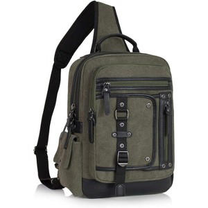 Messenger Bag for Men Canvas Sling Bag Crossbody Laptop Shoulder Bag Hiking Daypacks Casual - 1 of 4