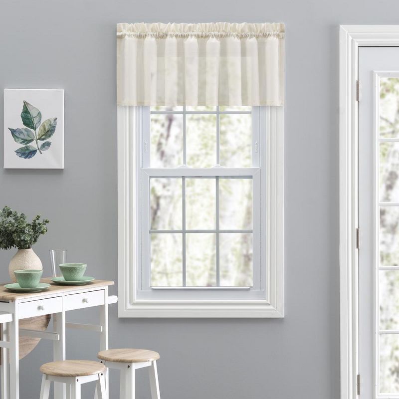 Ellis Curtain Cotton Voile 1.5" Rod Pocket Tailored Valance for Windows 86" x 15" Natural, 2 of 5