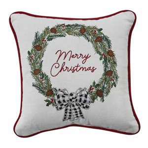 Park Designs Winter Pines Embroidered Pillow - Off-White - 1 of 3
