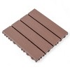Syemin Carpet Tiles 44 Packs of Terrace Decking Tiles Waterproof for All-Weather Use, Backyard Pool Plastic Decking Tiles, Brown, 12"*12"*0.8" - 2 of 4