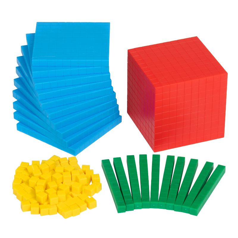 Edx Education Four Color Plastic Base Ten Set, 121 Pieces, 1 of 5