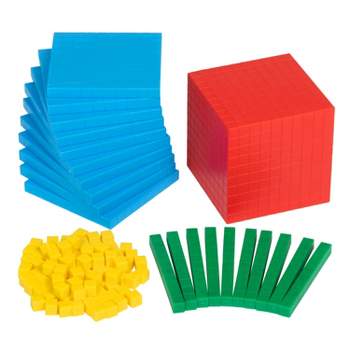 Edx Education Four Color Plastic Base Ten Set, 121 Pieces