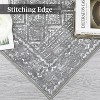 Distressed Boho Washable Indoor Soft Low Pile Non-Shedding Vintage Aesthetic Anti-Slip Rug, Nursery - 4 of 4