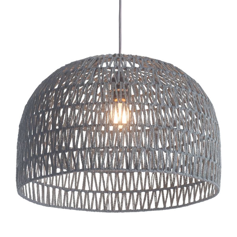 Modern 21" Gray Dome Shaped Ceiling Lamp - ZM Home, 4 of 9