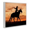 Stupell Industries Cowgirl Sunset Silhouette Southwestern Horse Field Landscape Black Framed Giclee Art - 3 of 4