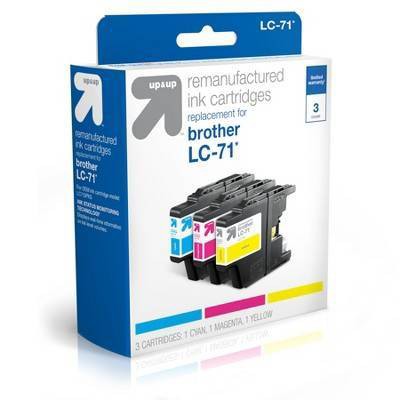 Remanufactured Cyan/Magenta/Yellow Standard 3-Pack Ink Cartridges - Compatible with Brother LC 71 Ink Series Printers - up & up™