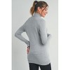 Hello Miz Women's Long Sleeve Mock Neck Button Cuff Maternity Top - 3 of 4