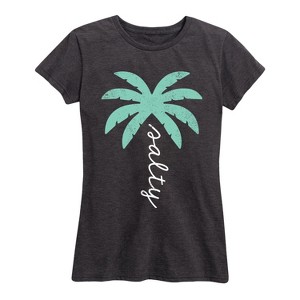 Women's - Instant Message - Salty Palm Tree Short Sleeve Graphic T-Shirt - 1 of 4