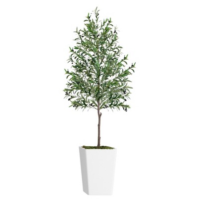SKRAN Outdoor Artificial Olive Tree,Faux Olive Plant with Green Leaves,Indoor & Outdoor Home Decor for Living Room,Bedroom,Office,Garden.