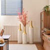 Aukfa Set of 3 White Glazed Metal Floor Vases  – 24", 28.7", and 33.5" Heights - 3 of 4