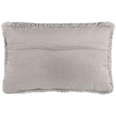 Shag Modish Metallic Silver Rectangular Feather Fill Pillow
