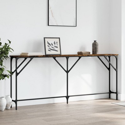 vidaXL Console Table Smoked Oak 70.9 in.x9.1 in.x29.5 in. Engineered Wood