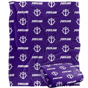 University Of Portland Logo Pattern Silky 50x60 Blanket, 1 Sided - 1 of 4