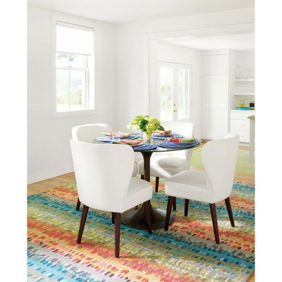 Indigo Sunrise Hand-Knotted Wool Abstract Rug 4' x 6'