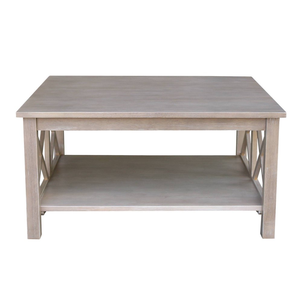 Photos - Coffee Table Hampton Square  Washed Gray/Taupe - International Concepts