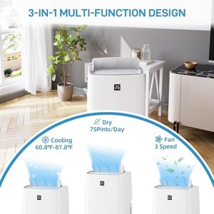 Acekool 14000 BTU Portable Air Conditioner, 3-in-1 Quiet AC with Dehumidifier & Fan, Remote, Timer, Cools Up to 750 Sq.Ft, Easy Install, Mobility - 1 of 4