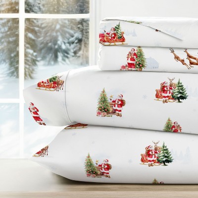 Christmas Holiday Soft Comfy 4 Piece Bed Sheet Set, Winter Prints - Becky Cameron