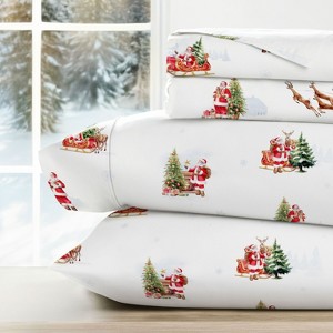 Christmas Holiday Soft Comfy 4 Piece Bed Sheet Set, Winter Prints - Becky Cameron - 1 of 4
