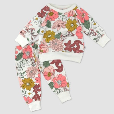Honest Baby Organic Cotton Color Me Happy Top and Bottom Set - Pink 12M