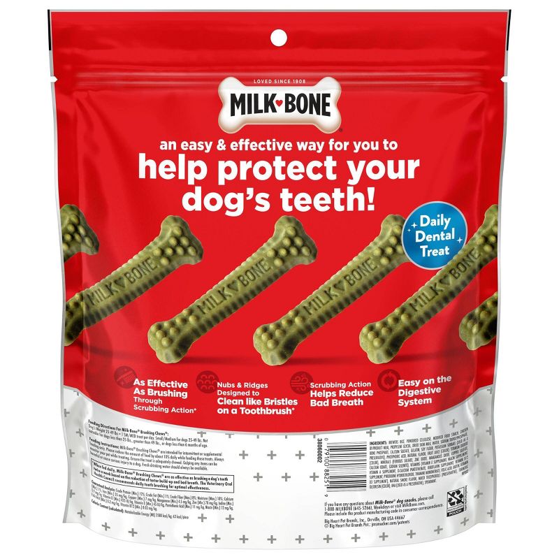Milk-Bone Brushing Chews Daily Dental Fresh Mint Flavor Dog Treats - S/M - 19.6oz, 3 of 7