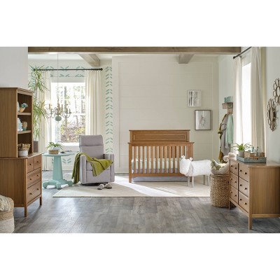 Chestnut Pine 4-in-1 Convertible Crib with High Headboard