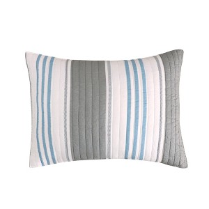 Provincetown Standard Sham - Grey, Blue, White - Levtex Home - 1 of 3