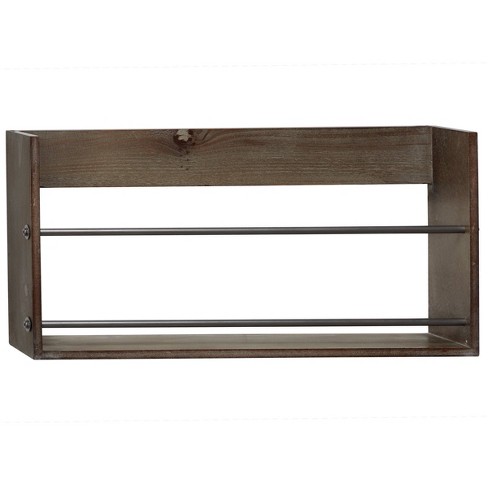 23 5 X 12 Small Rustic Style Rectangular Wood Wall Shelf Gray Brown Olivia May Target