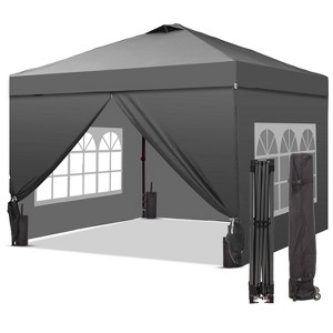 Ainfox 12ft x12ft Pop Up Canopy Outside Canopy, Patented One Push Tent Canopy with Wheeled Carry Bag, Bonus 8 Stakes and 4 Ropes - 1 of 4