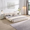 Kumasinova Elegant Chenille Upholstered Bed Frame with Checkerboard Design,Queen/King Size Platform Bed,No Box Spring Required,Beige - 2 of 4
