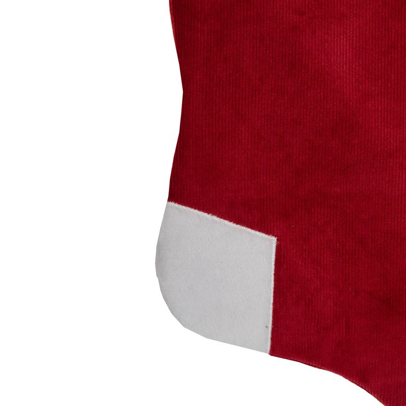 Northlight 20.5-Inch Red and White Velvet Christmas Stocking With Faux Fur, 3 of 5