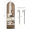 Full Length Mirror 48x14 Inches Over Door Hanging Mirror Bedroom Living Room Closet Arch Floor Mirror with Black Frame No Drill - 2 of 4