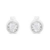 Haus of Brilliance Silver 1/5 Cttw Diamond Miracle-Set Bezel Barrel Style Stud Earrings - 3 of 4