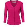 Clearlove Women's 3/4 Sleeve Button Down Sweater Cardigan - 4 of 4
