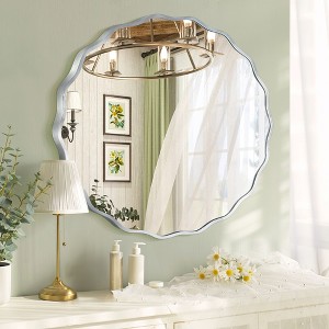 Beautyolove Round Aluminum Alloy Framed Scalloped Wavy Wall Mirror - 1 of 4