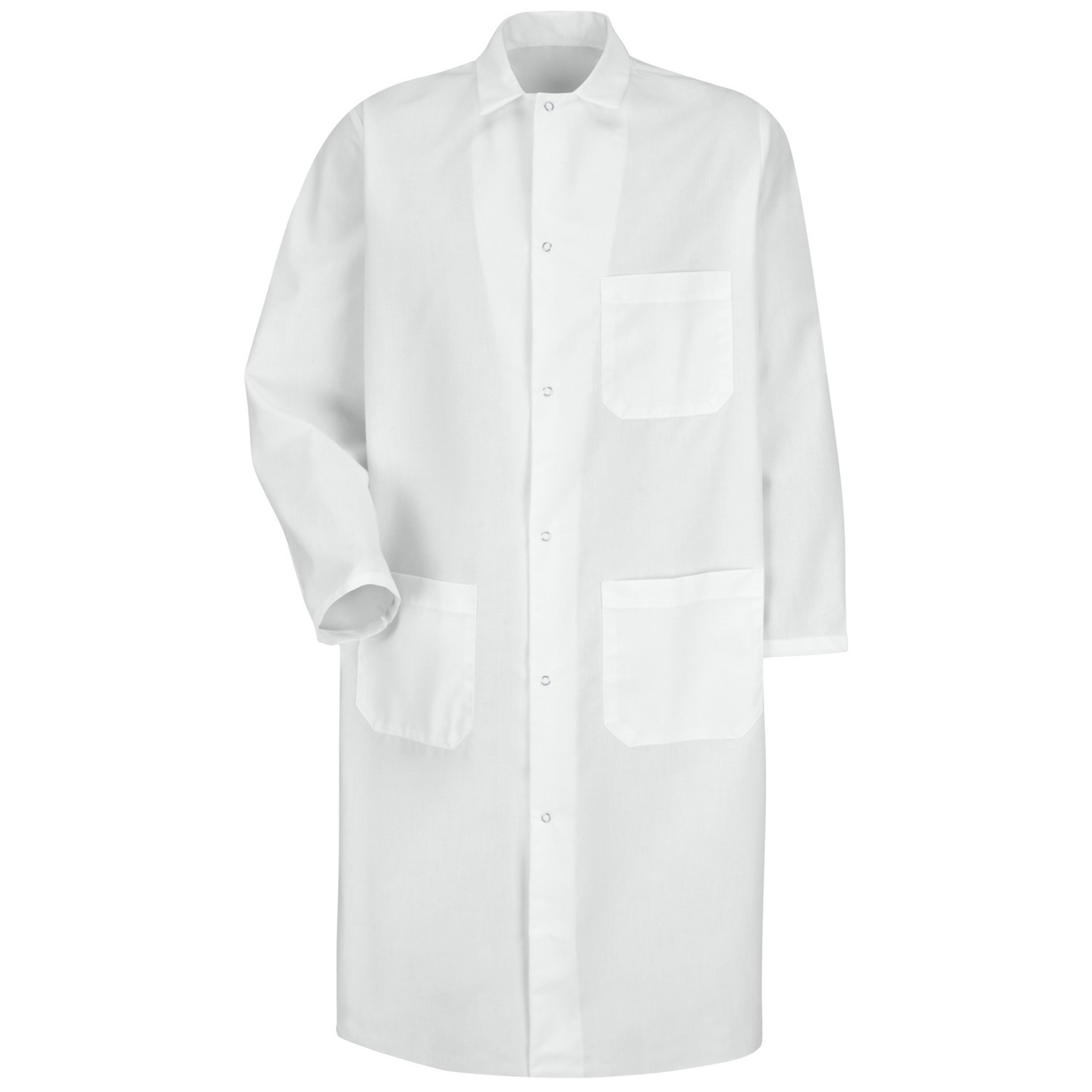 Пальто Red Kap Gripper-Front Spun Polyester Butcher Coat With Exterior Pocket, White, цвет: Красный — фото 1