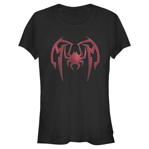 Juniors Womens Marvel Spider-Man: Miles Morales Mask Pattern T-Shirt - image 1 of 3