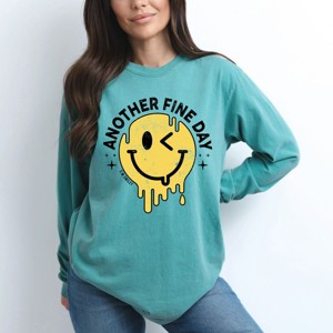 Simply Sage Market S.W.Smiley Another Fine Day Drip Garment Dyed Long Sleeve - 1 of 4