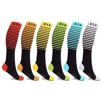 Neon Everyday Wear Knee High Compression Socks - 3 Pair 